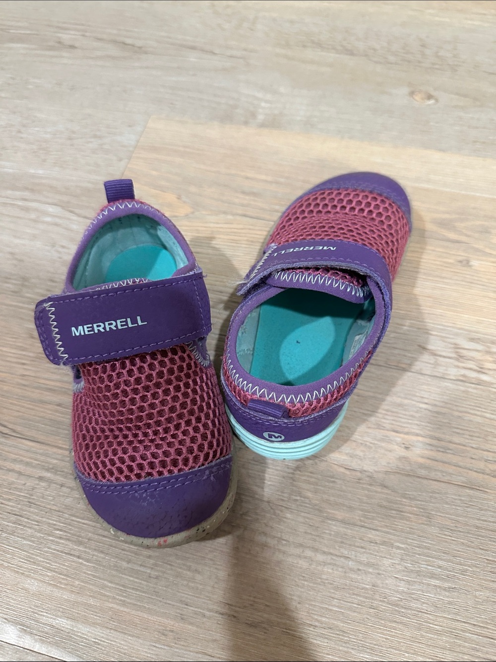Bare steps H2O merrell Slip-On in Purple Pink with Teal Insole water shoes